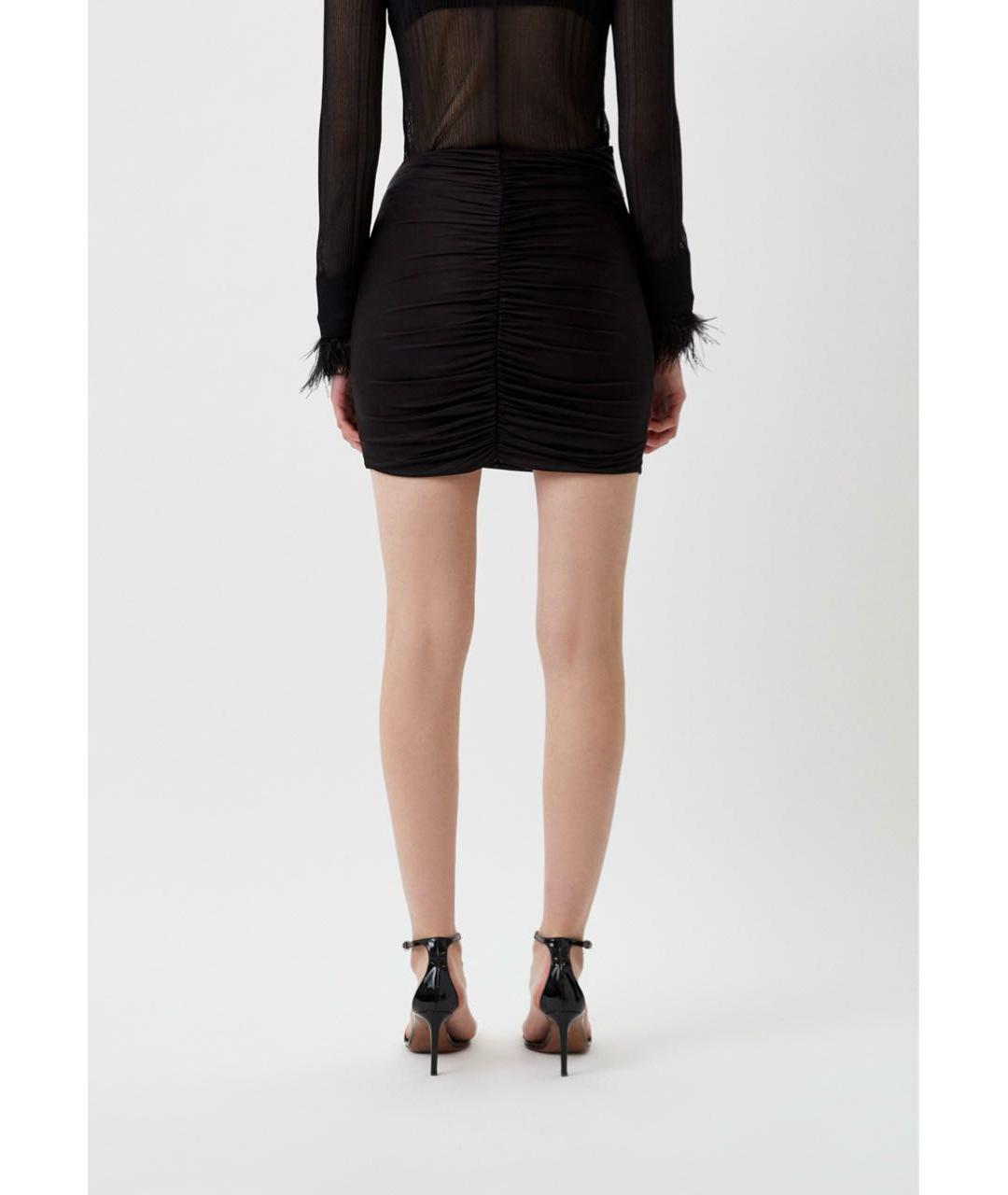 PINKO Черная ацетатная юбка мини, фото 7