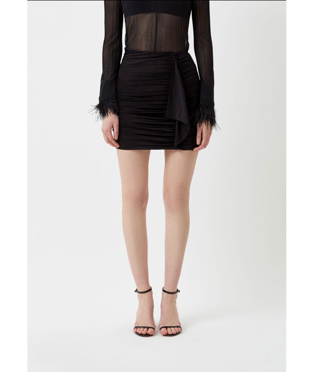 PINKO Черная ацетатная юбка мини, фото 6