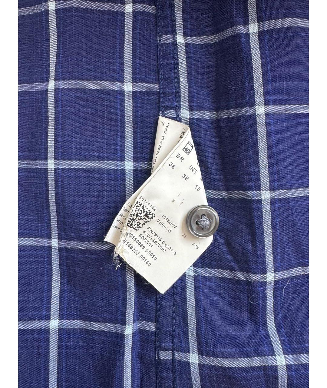 HUGO BOSS Синяя хлопковая классическая рубашка, фото 6