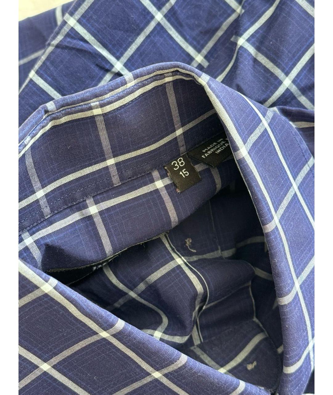 HUGO BOSS Синяя хлопковая классическая рубашка, фото 5