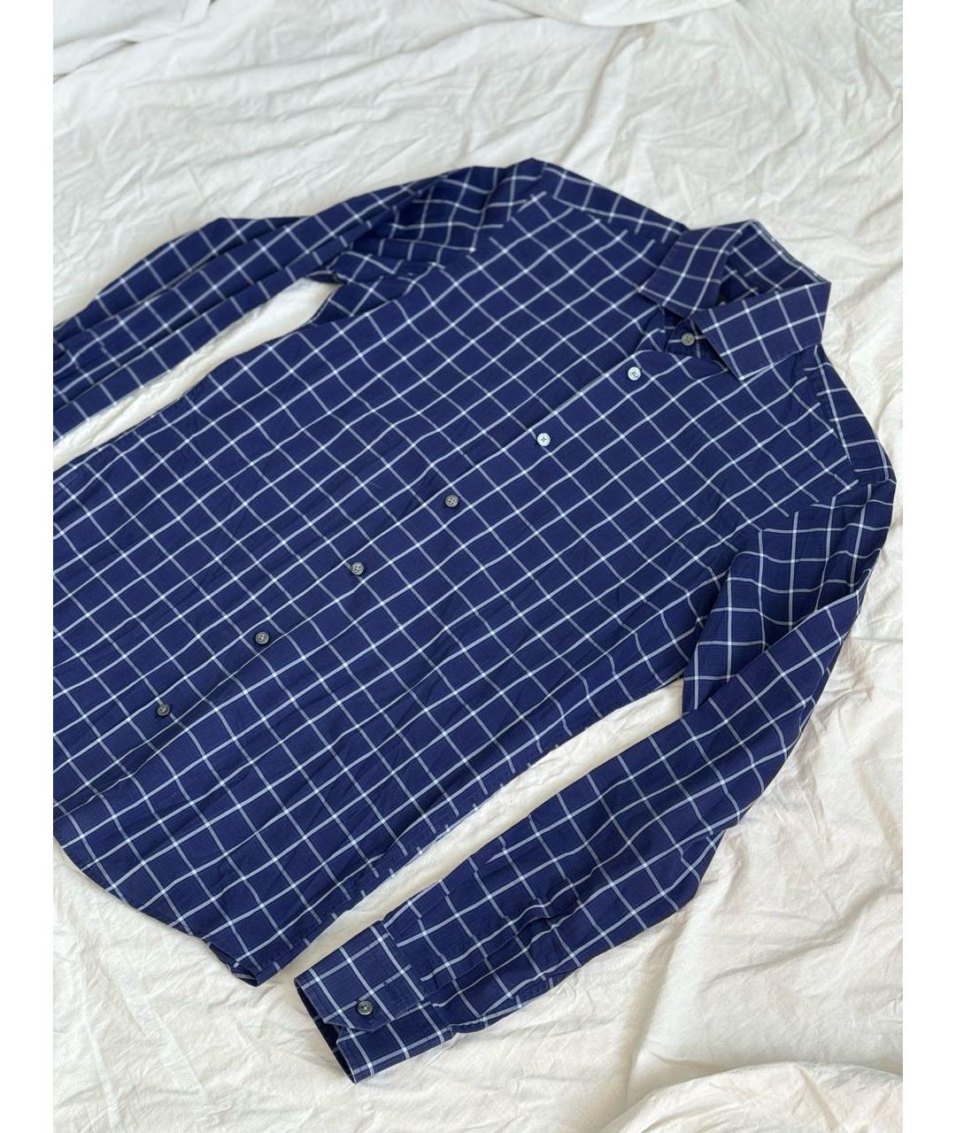 HUGO BOSS Синяя хлопковая классическая рубашка, фото 7