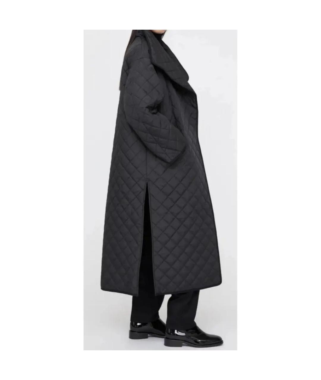 TOTEME Черное полиэстеровое пальто, фото 7