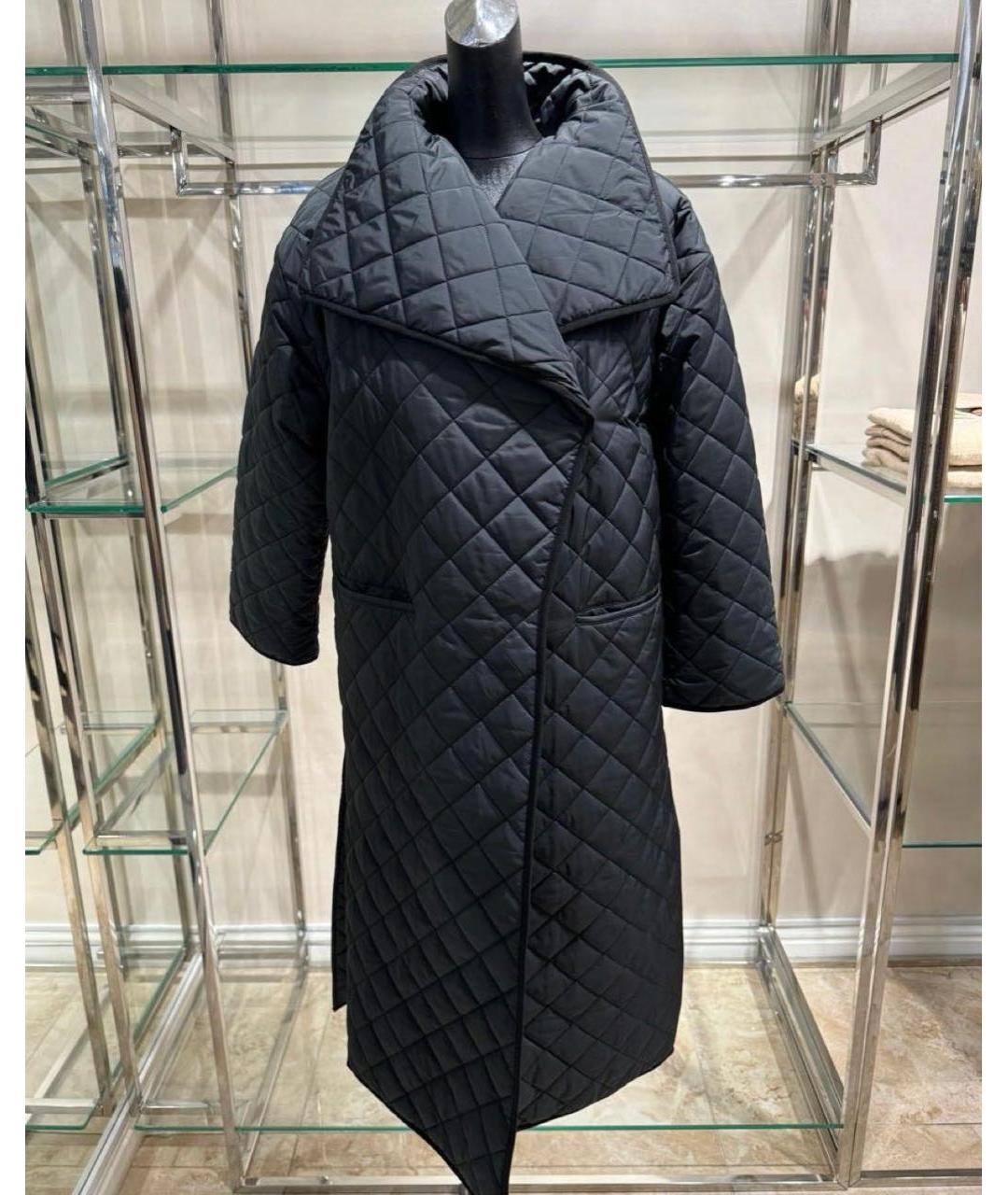 TOTEME Черное полиэстеровое пальто, фото 6
