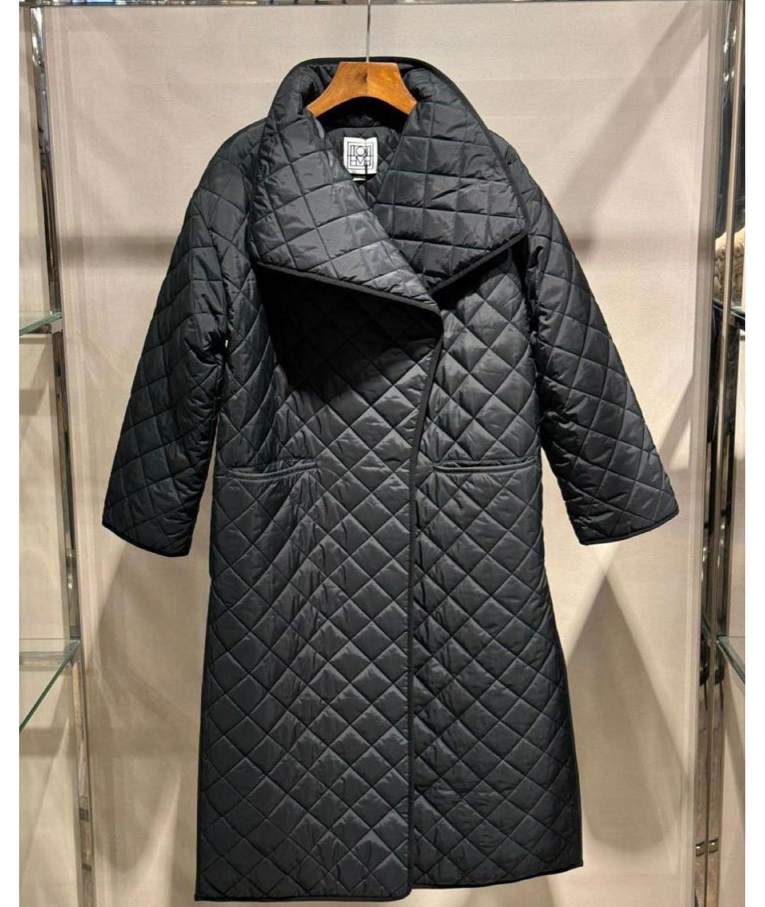 TOTEME Черное полиэстеровое пальто, фото 5