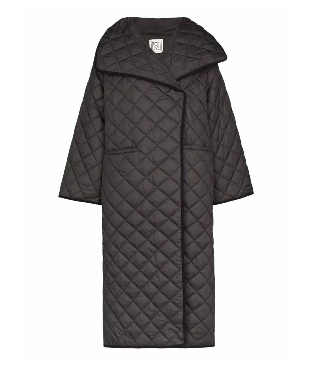 TOTEME Черное полиэстеровое пальто, фото 9