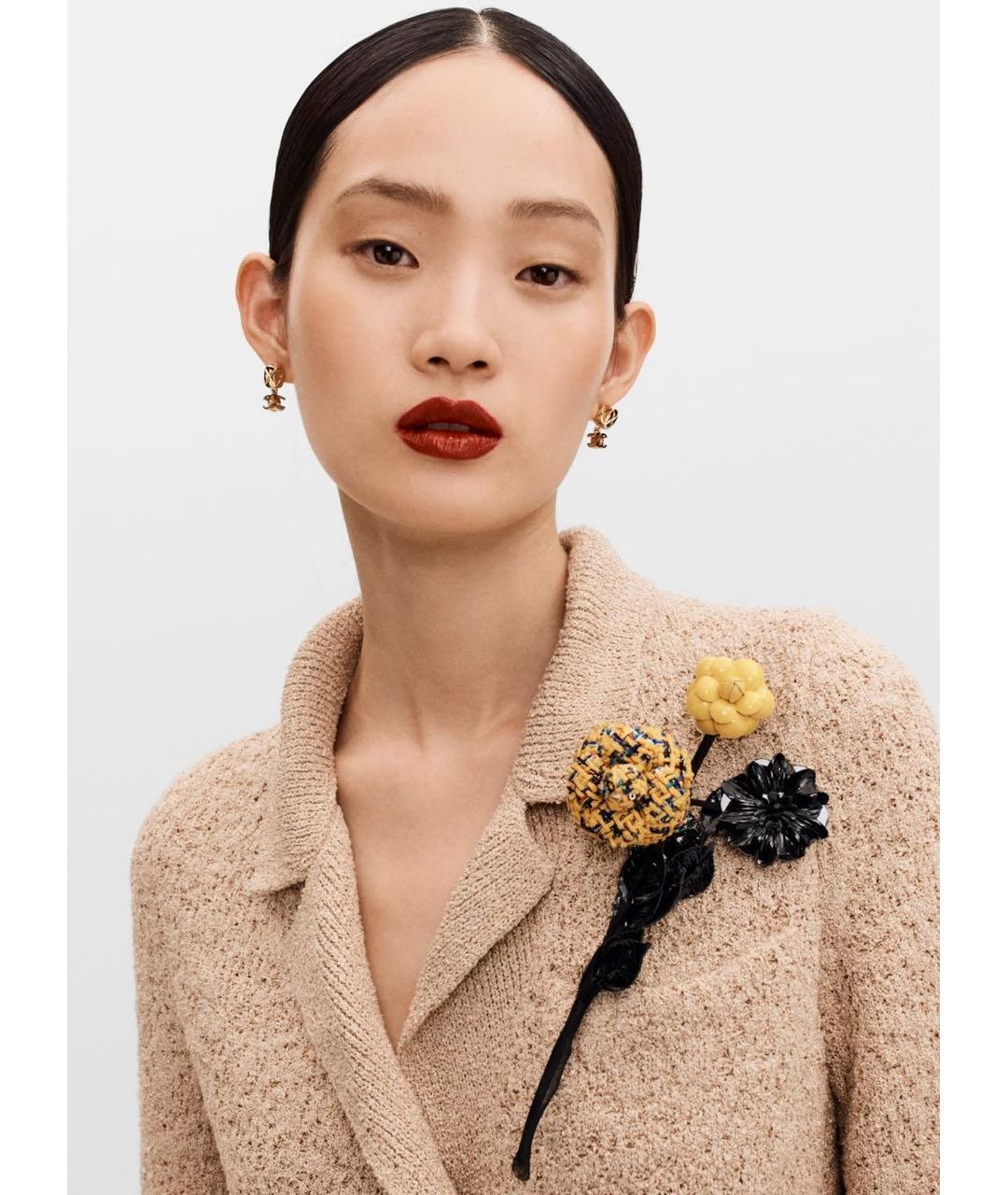 CHANEL Золотые металлические серьги, фото 3