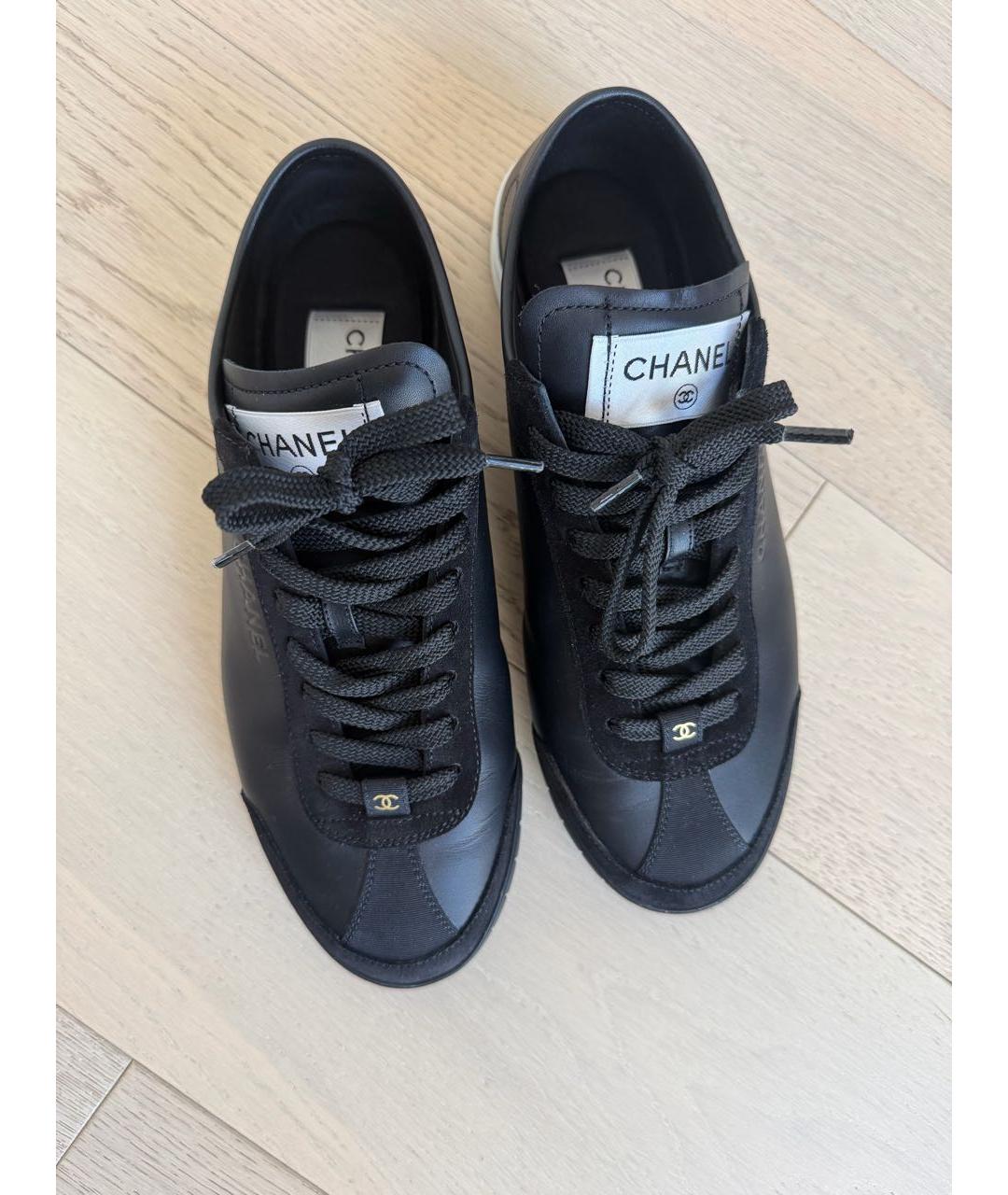 CHANEL Черные кожаные кеды, фото 2