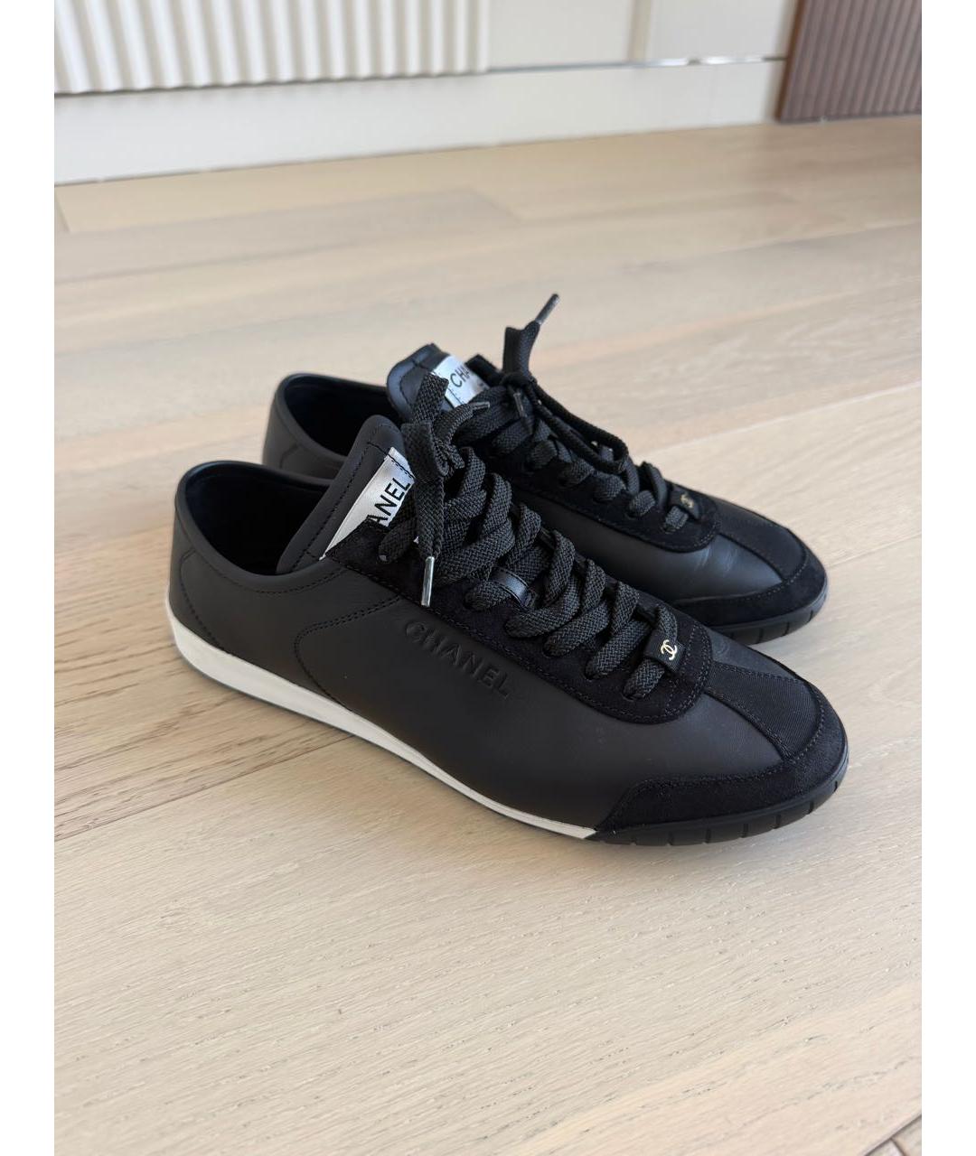 CHANEL Черные кожаные кеды, фото 9