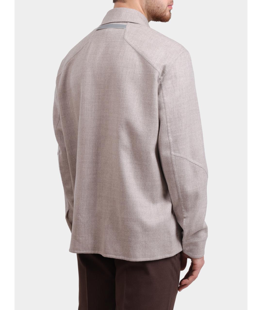 SEASE Бежевая шерстяная кэжуал рубашка, фото 5