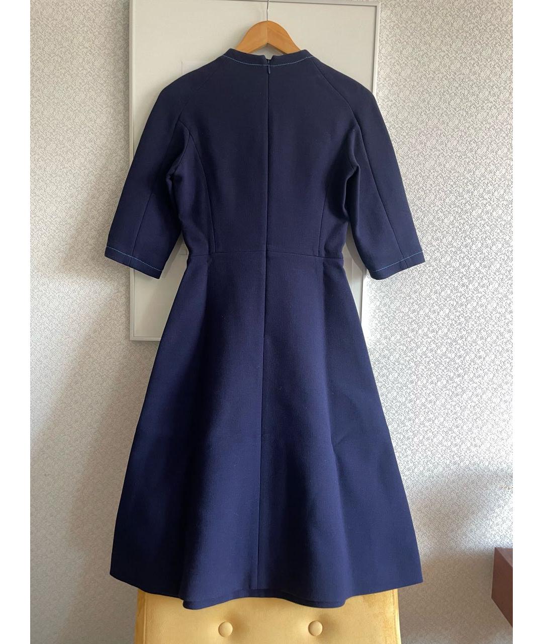 MARNI Темно-синее шерстяное повседневное платье, фото 2