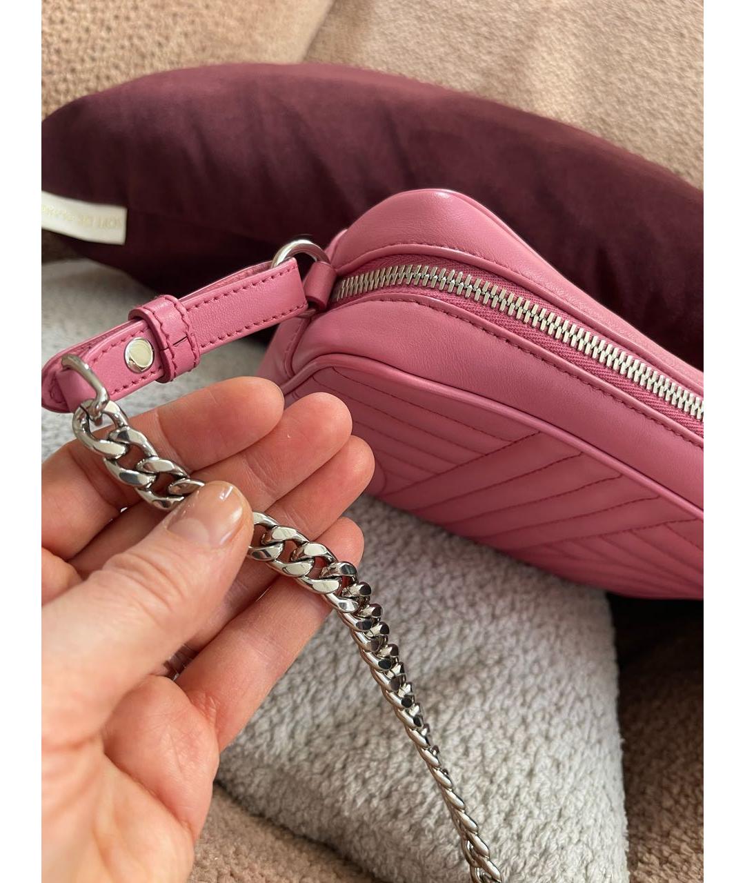 PRADA Розовая кожаная сумка через плечо, фото 6