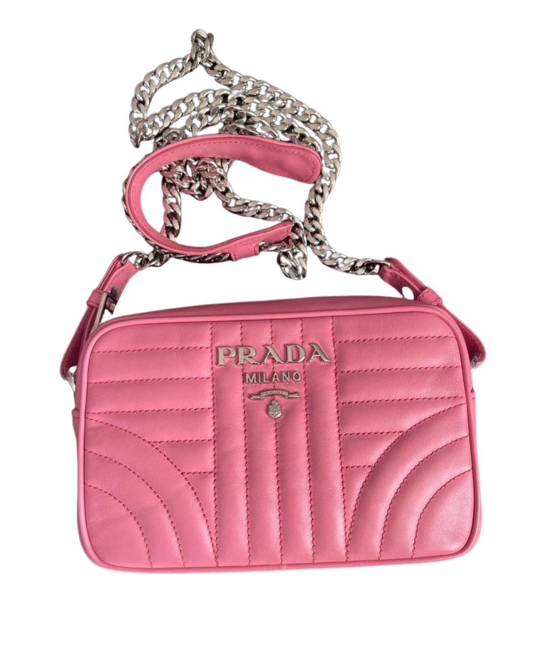 PRADA Розовая кожаная сумка через плечо, фото 1
