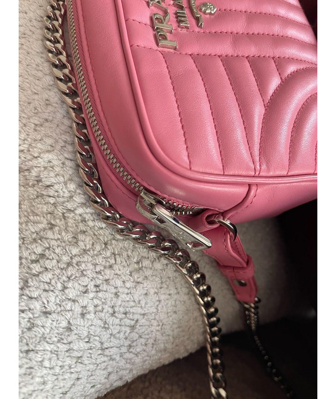 PRADA Розовая кожаная сумка через плечо, фото 7