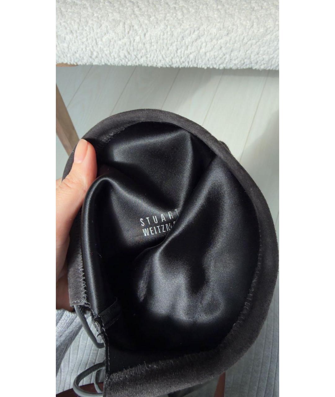 STUART WEITZMAN Антрацитовые замшевые ботфорты, фото 5