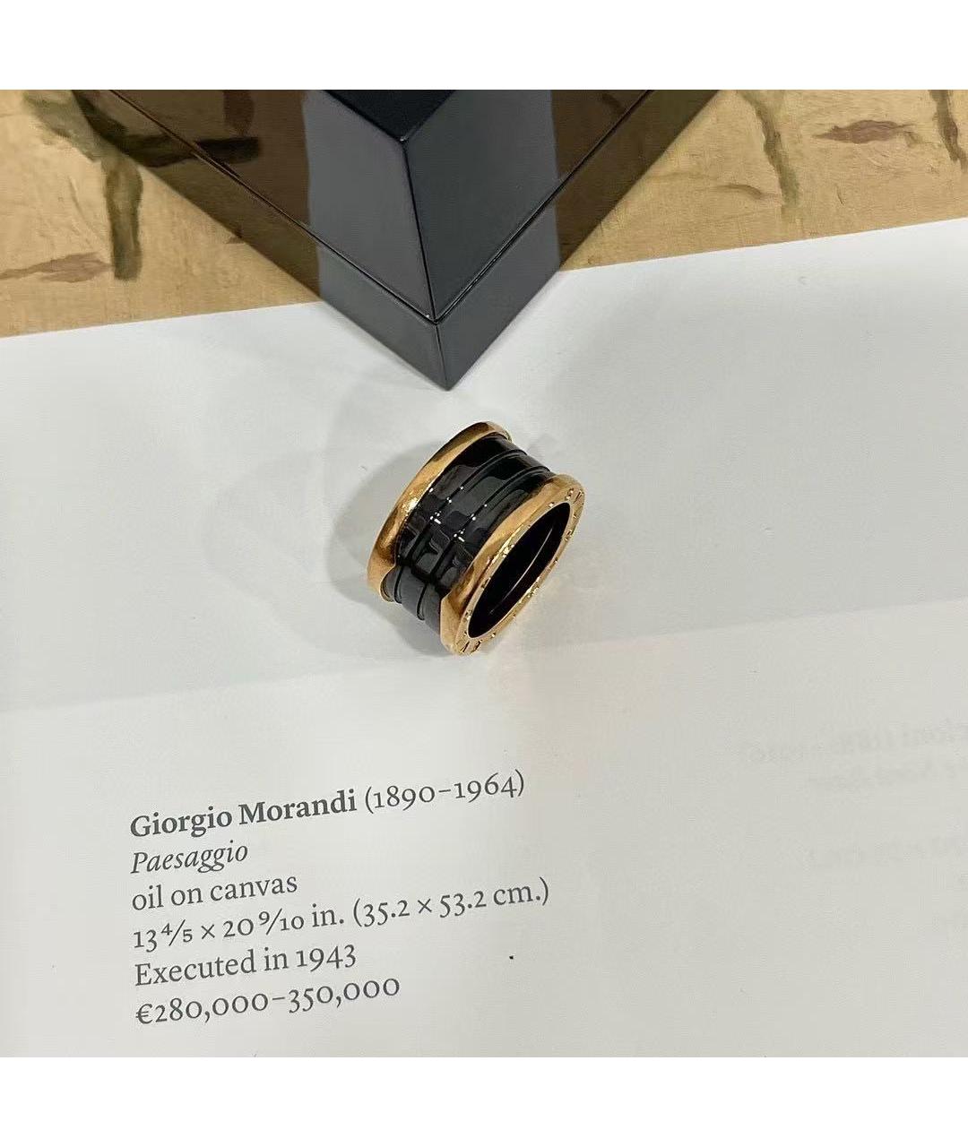 BVLGARI Черное кольцо из розового золота, фото 3