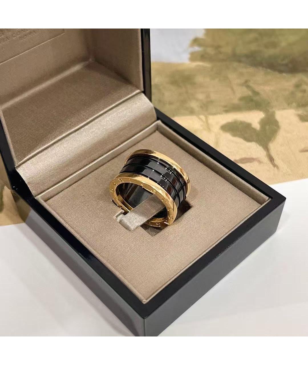 BVLGARI Черное кольцо из розового золота, фото 2