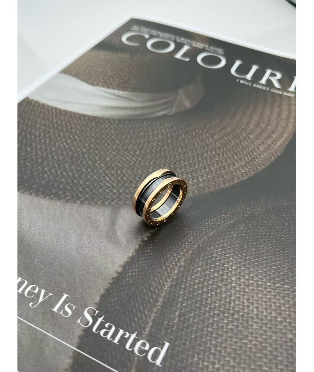 BVLGARI Черное кольцо из розового золота, фото 5