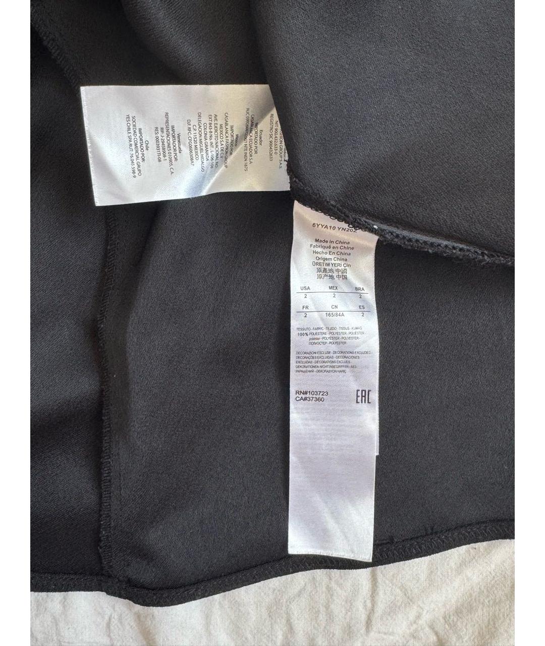 ARMANI EXCHANGE Черное полиэстеровое повседневное платье, фото 4