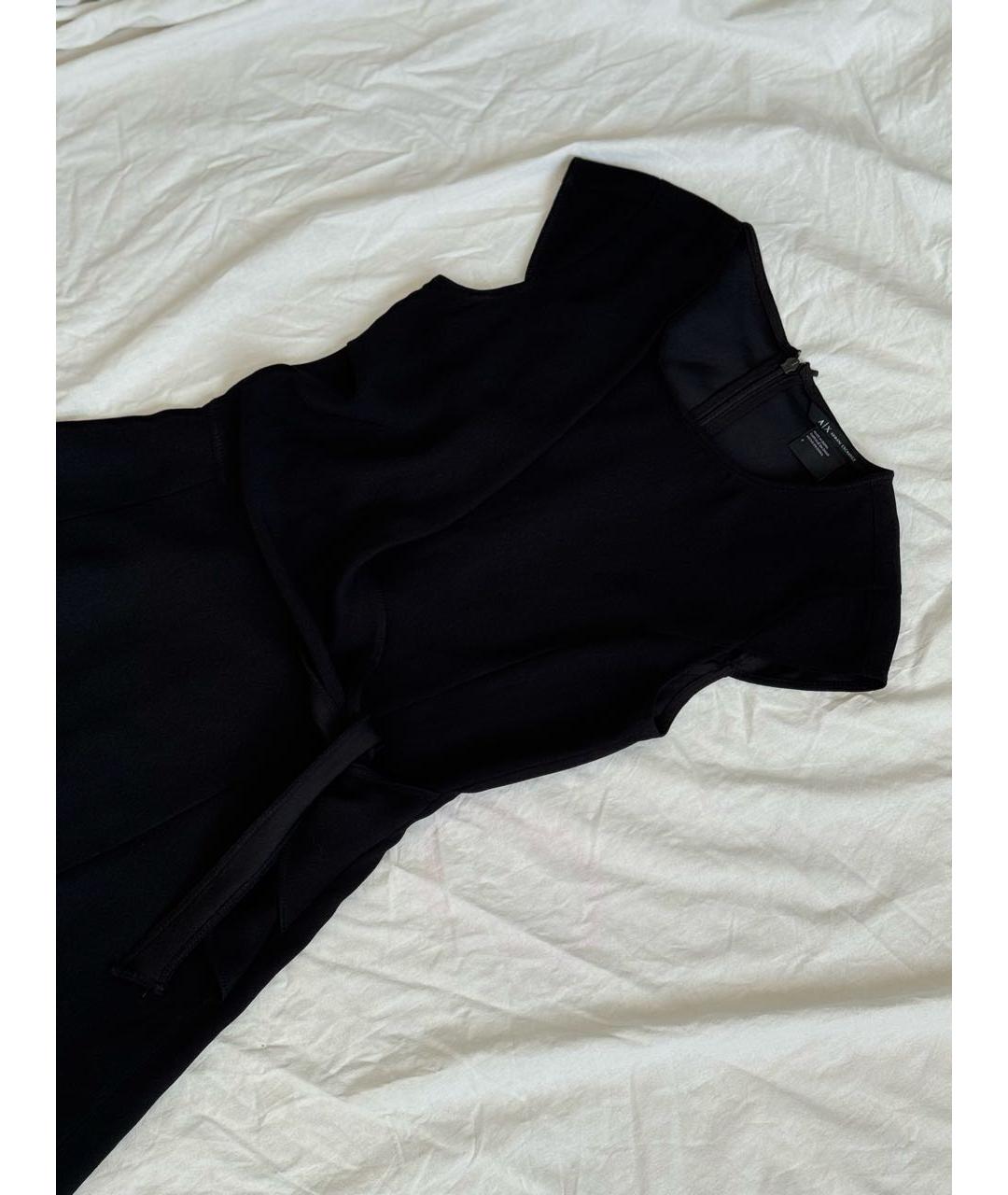 ARMANI EXCHANGE Черное полиэстеровое повседневное платье, фото 6