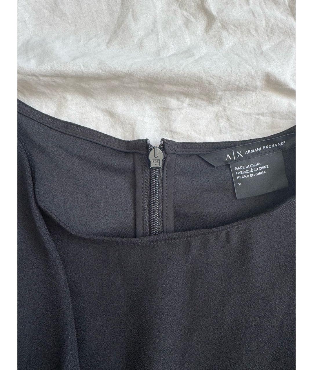 ARMANI EXCHANGE Черное полиэстеровое повседневное платье, фото 3