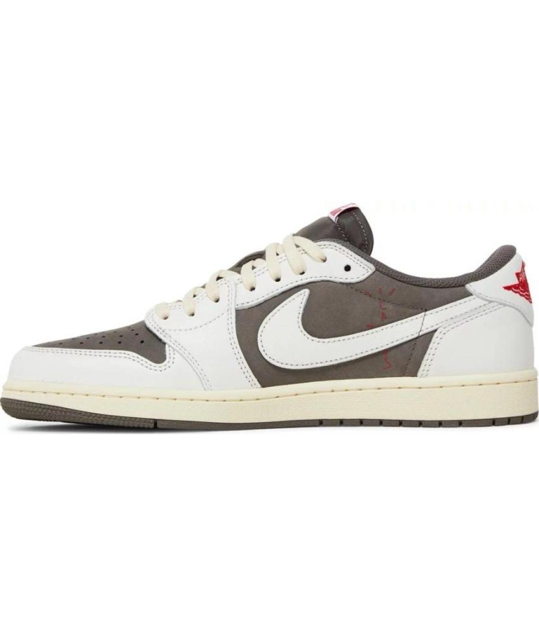 JORDAN Коричневые кожаные низкие кроссовки / кеды, фото 3