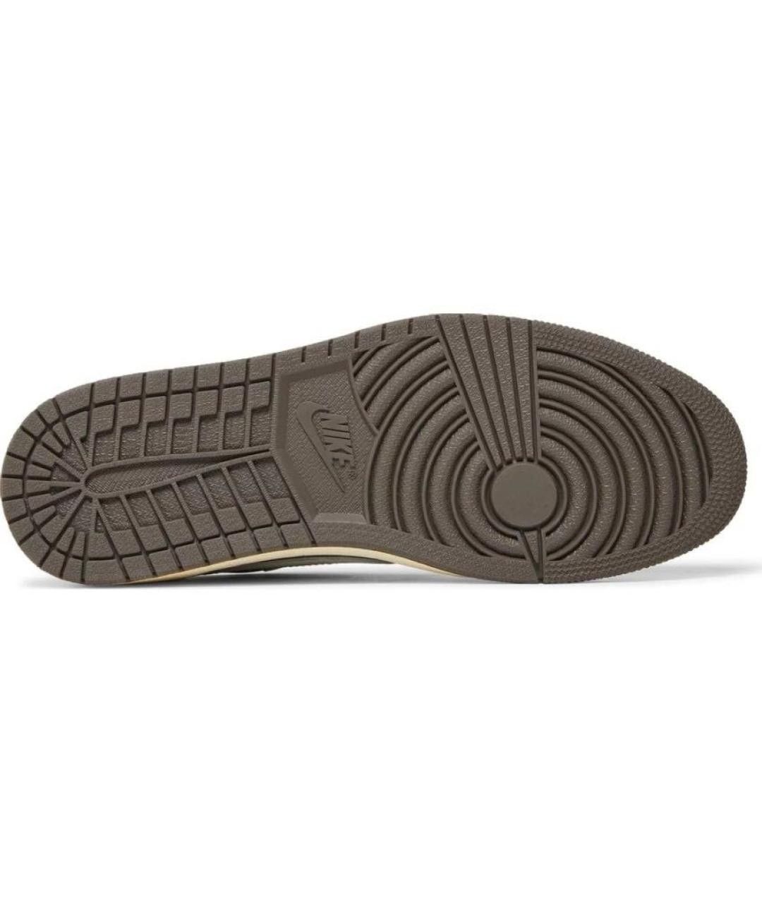 JORDAN Коричневые кожаные низкие кроссовки / кеды, фото 5