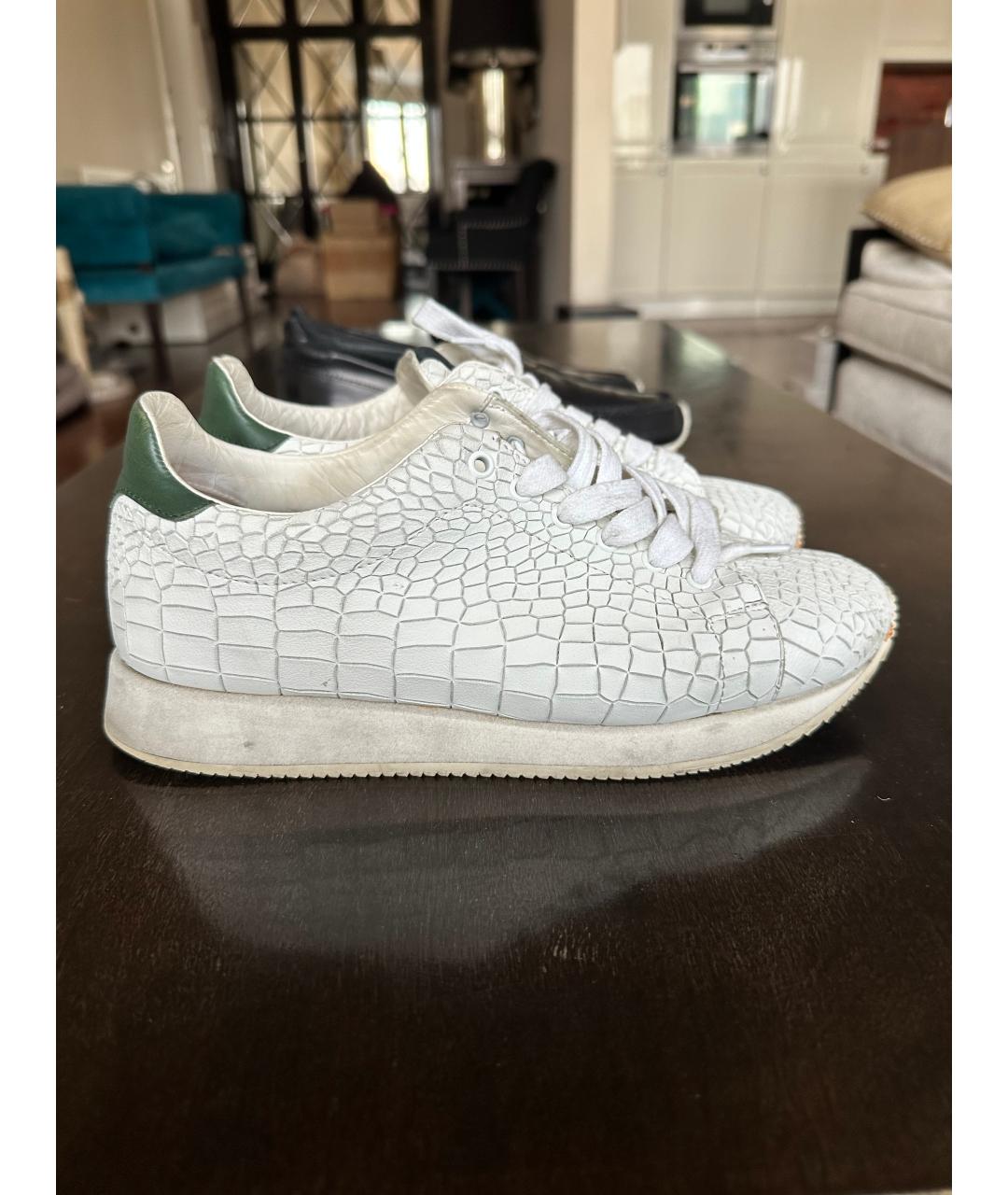 ACNE STUDIOS Белые кожаные низкие кроссовки / кеды, фото 5