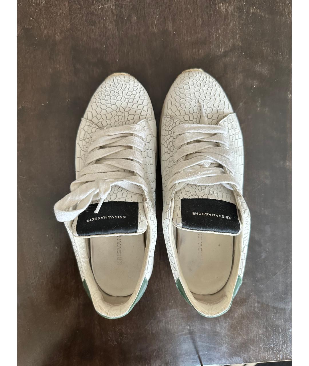 ACNE STUDIOS Белые кожаные низкие кроссовки / кеды, фото 3