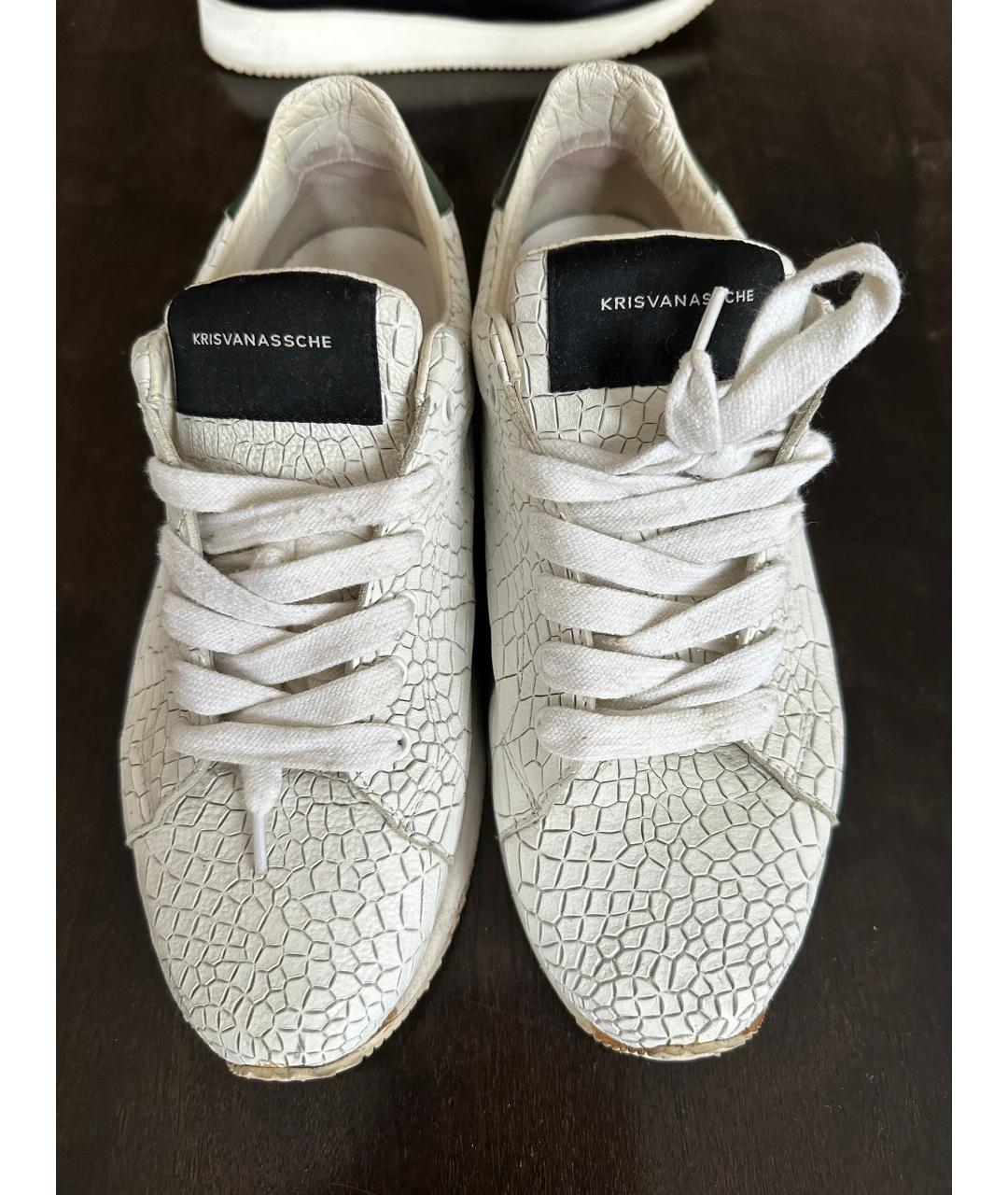 ACNE STUDIOS Белые кожаные низкие кроссовки / кеды, фото 2