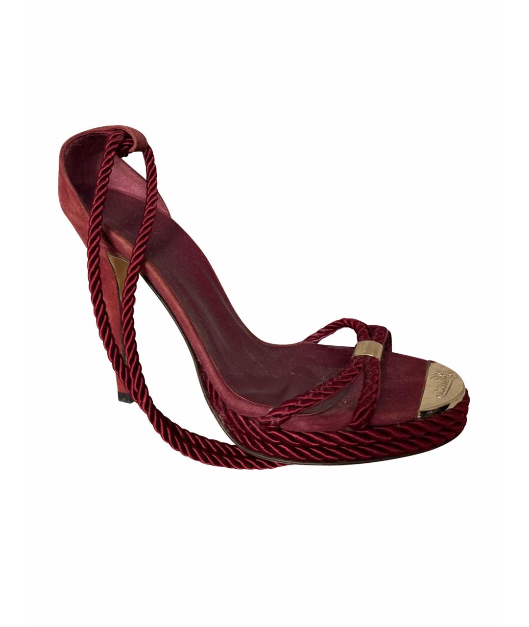 GUCCI Бордовые замшевые босоножки, фото 1