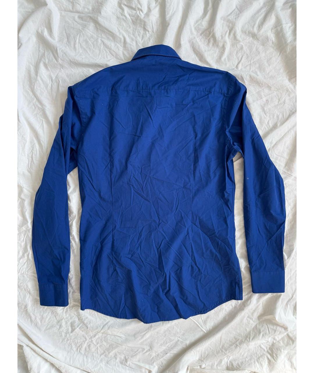 HUGO BOSS Синяя хлопковая классическая рубашка, фото 2