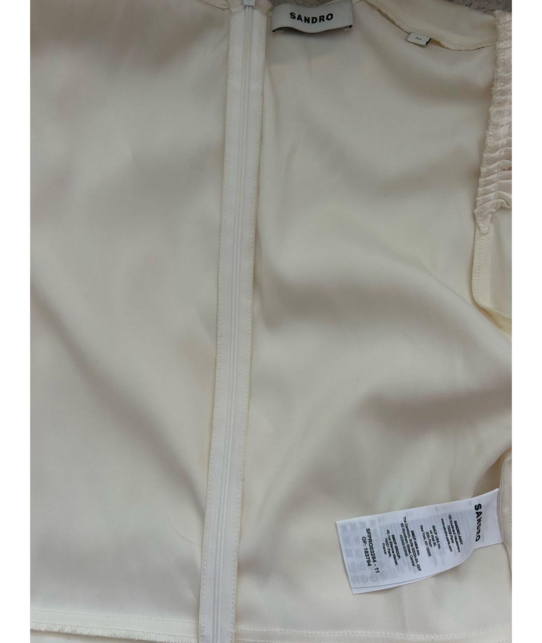 SANDRO Белое полиэстеровое вечернее платье, фото 3