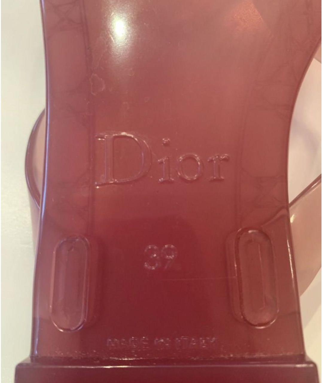 CHRISTIAN DIOR Бордовые шлепанцы, фото 5