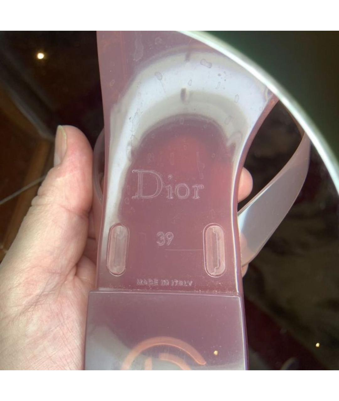 CHRISTIAN DIOR Бордовые шлепанцы, фото 6