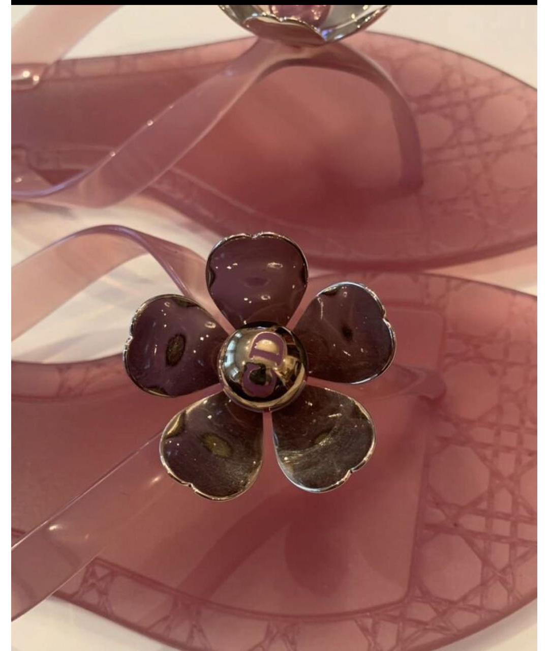 CHRISTIAN DIOR Бордовые шлепанцы, фото 4