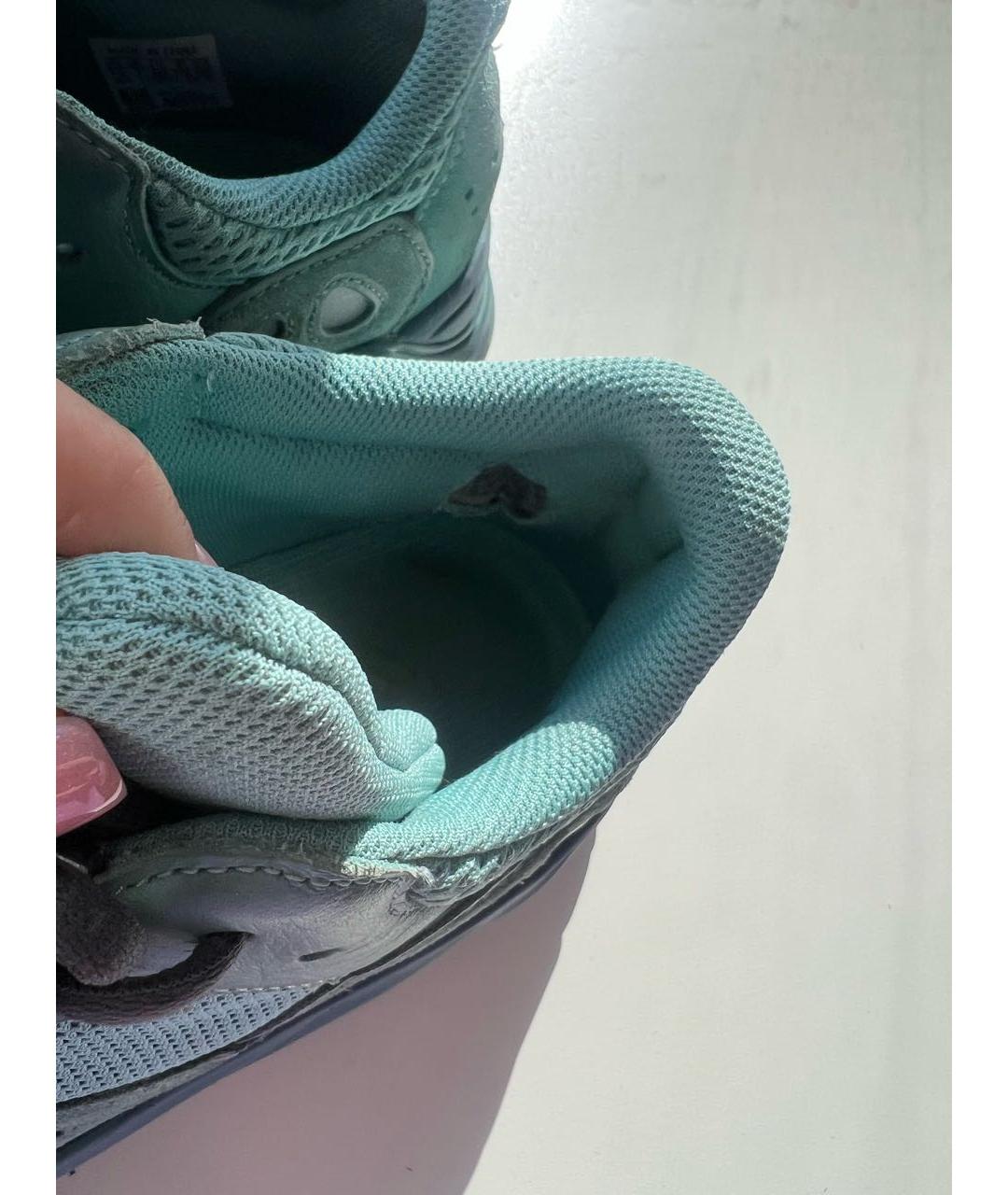 ADIDAS YEEZY Бирюзовые текстильные кроссовки, фото 6