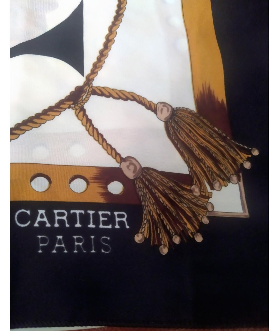 CARTIER Желтый шелковый платок, фото 4