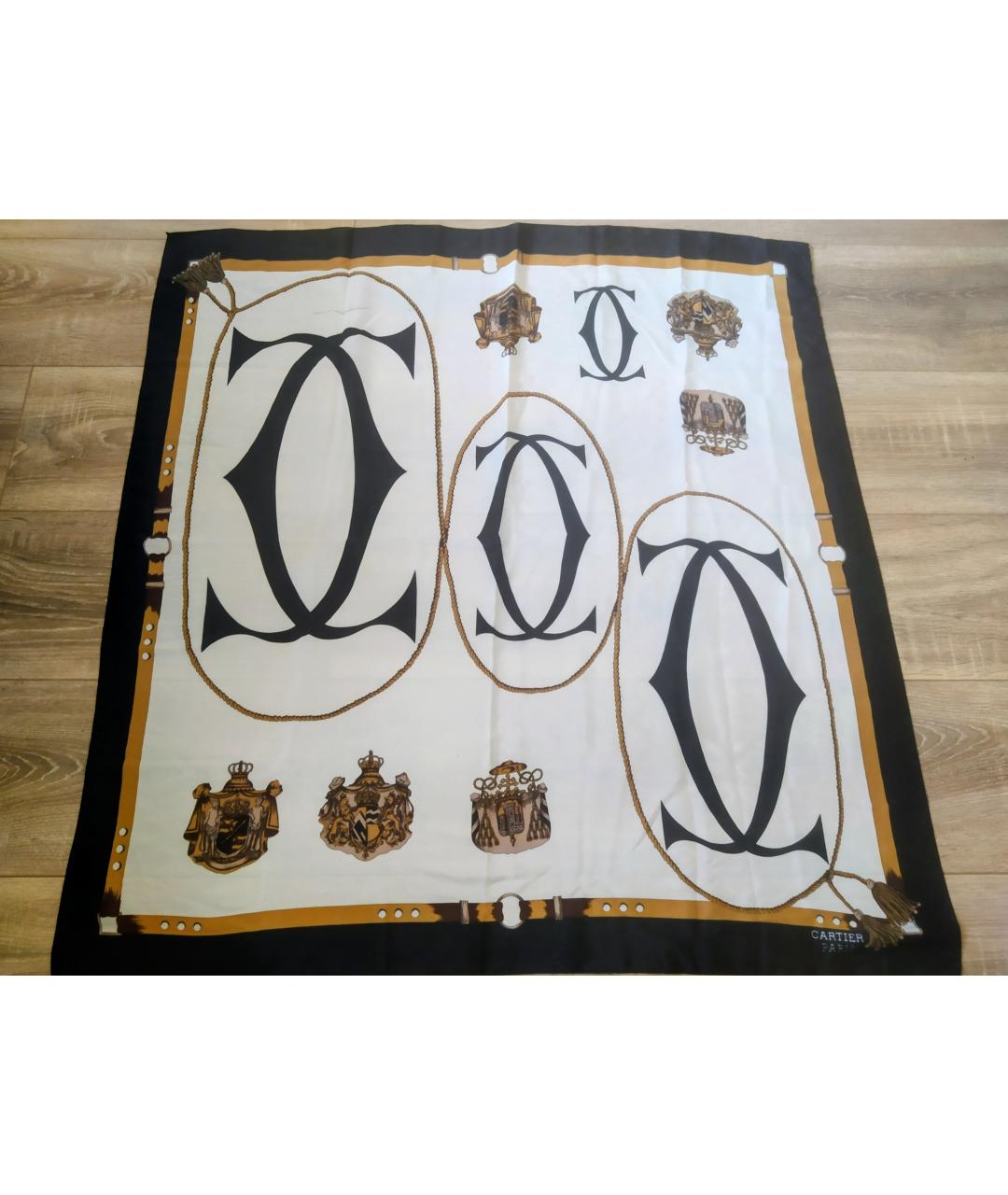 CARTIER Желтый шелковый платок, фото 3