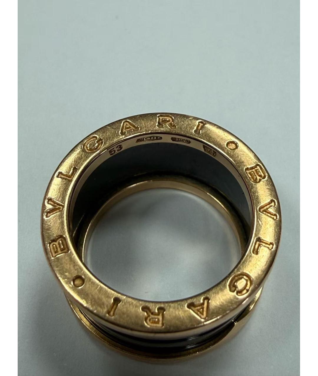 BVLGARI Черное кольцо из розового золота, фото 4