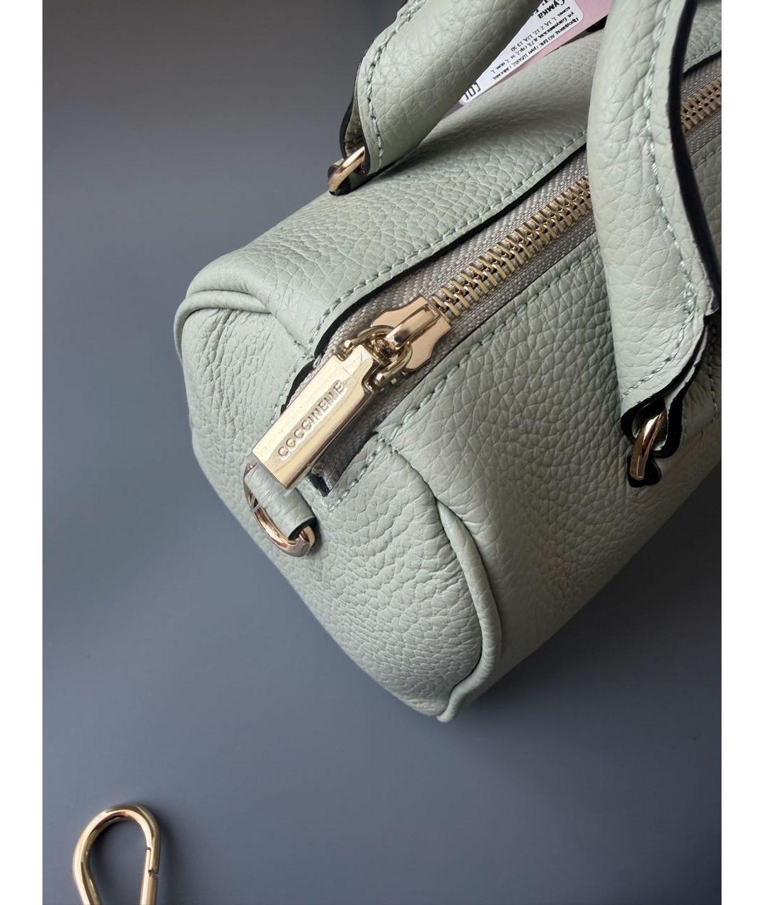 COCCINELLE Салатовая кожаная сумка с короткими ручками, фото 2