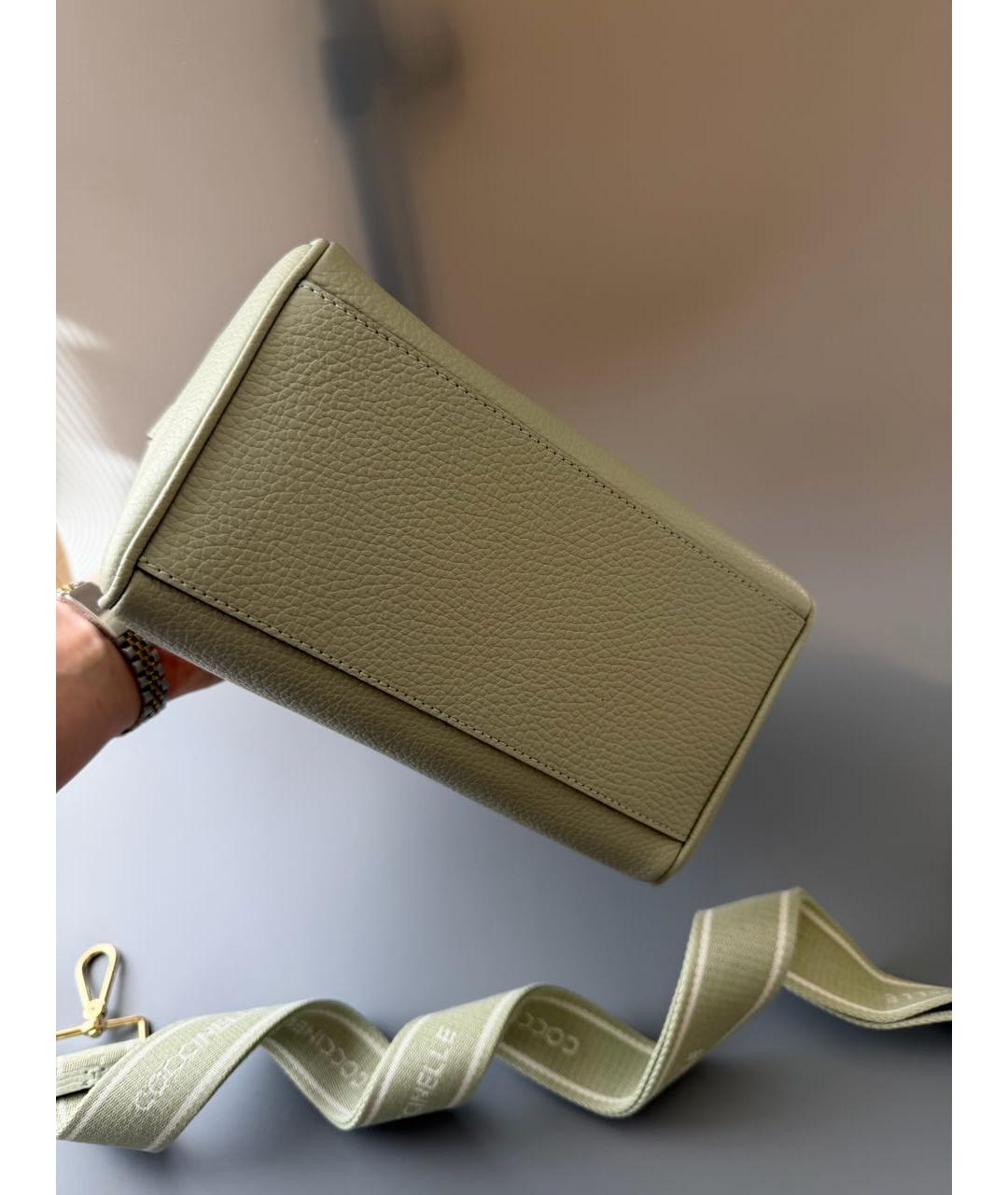 COCCINELLE Салатовая кожаная сумка с короткими ручками, фото 5