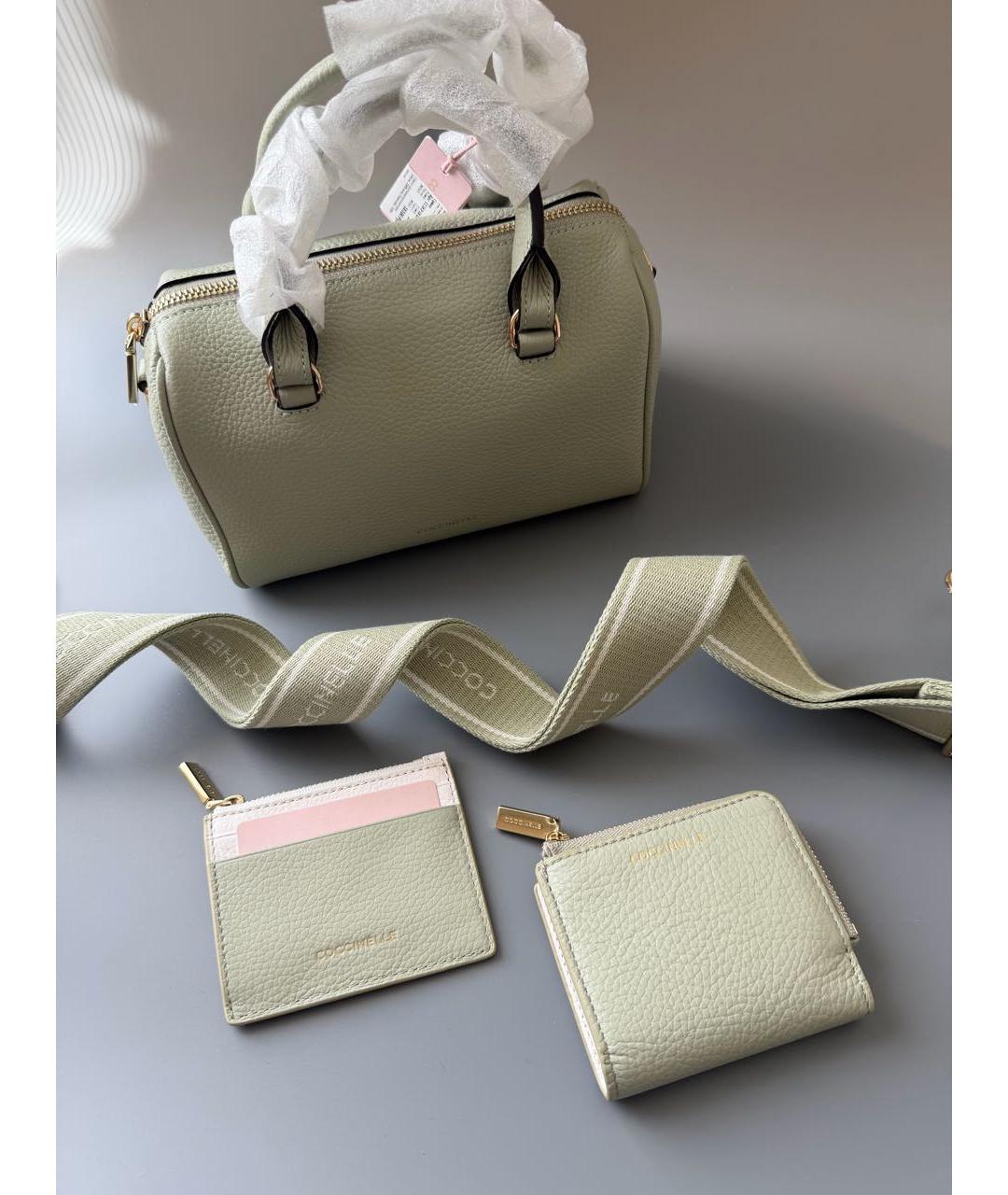 COCCINELLE Салатовая кожаная сумка с короткими ручками, фото 6