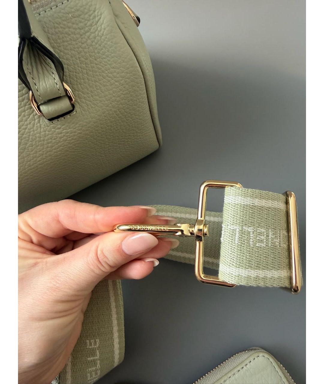 COCCINELLE Салатовая кожаная сумка с короткими ручками, фото 7