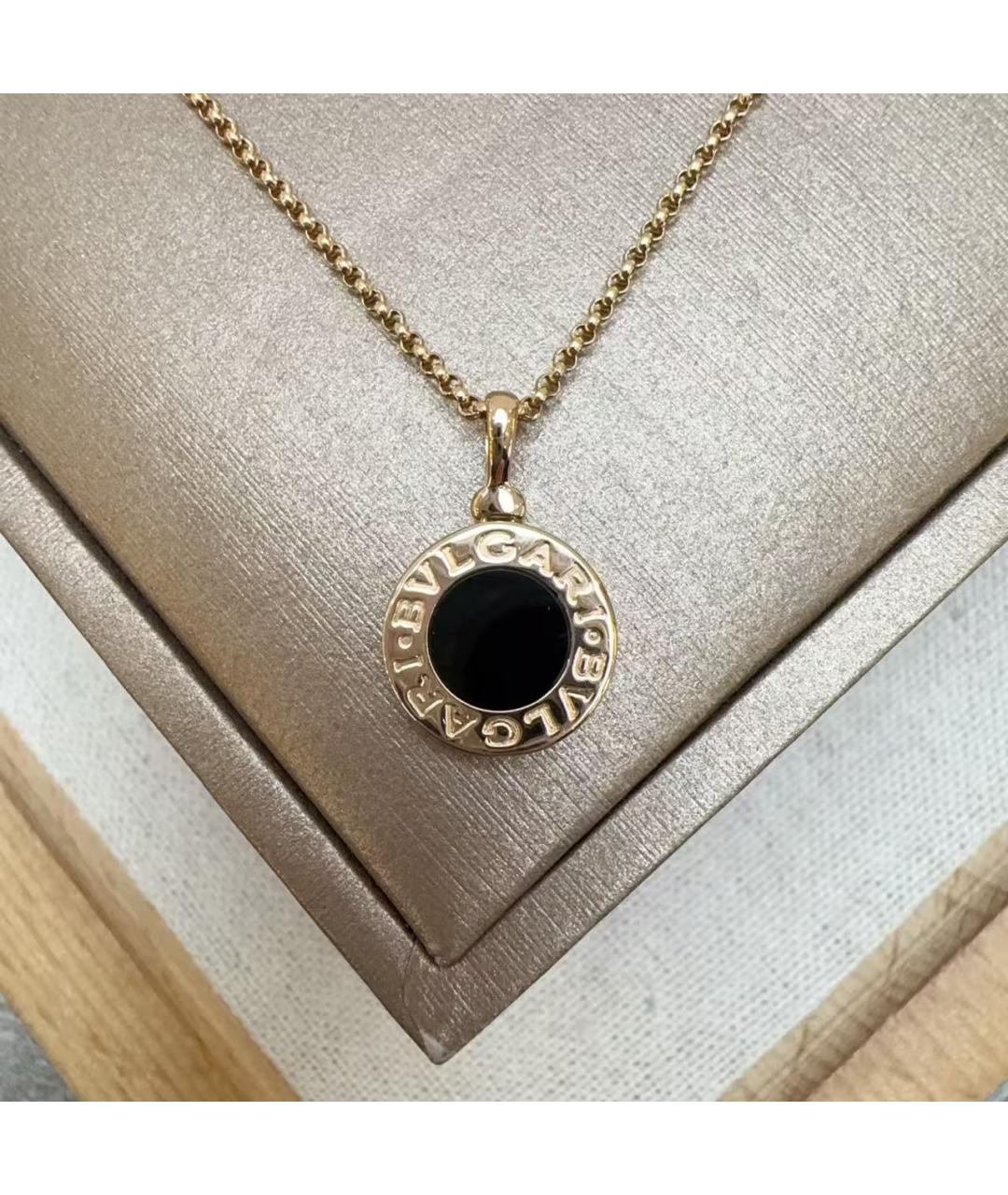 BVLGARI Черная подвеска из розового золота, фото 3