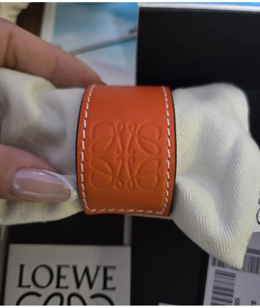 LOEWE Коричневый кожаный браслет, фото 7