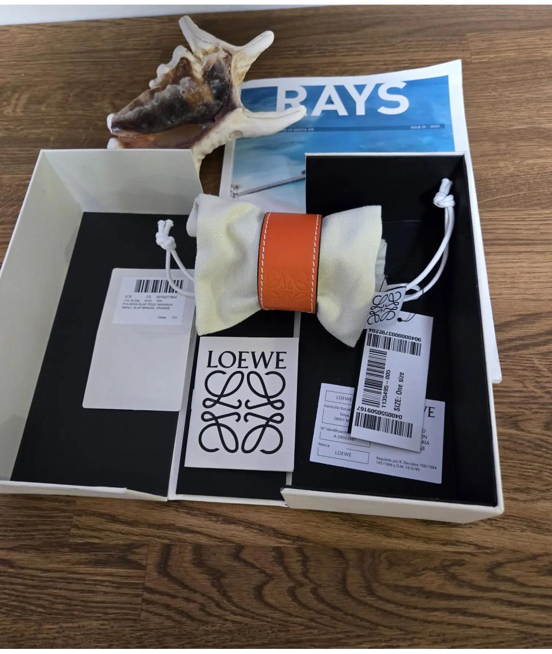 LOEWE Коричневый кожаный браслет, фото 5