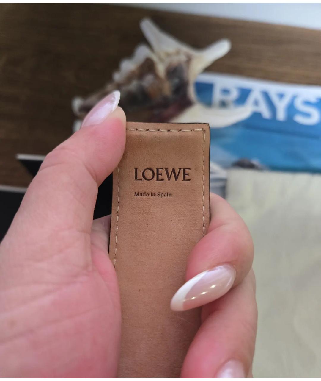 LOEWE Коричневый кожаный браслет, фото 4