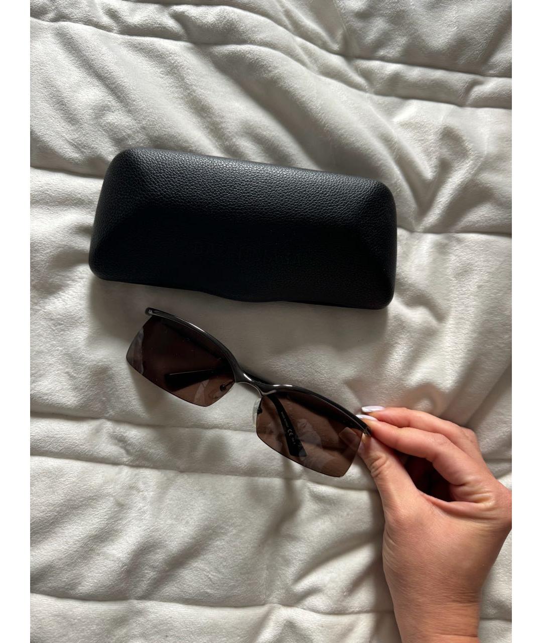 BALENCIAGA Коричневые металлические солнцезащитные очки, фото 2