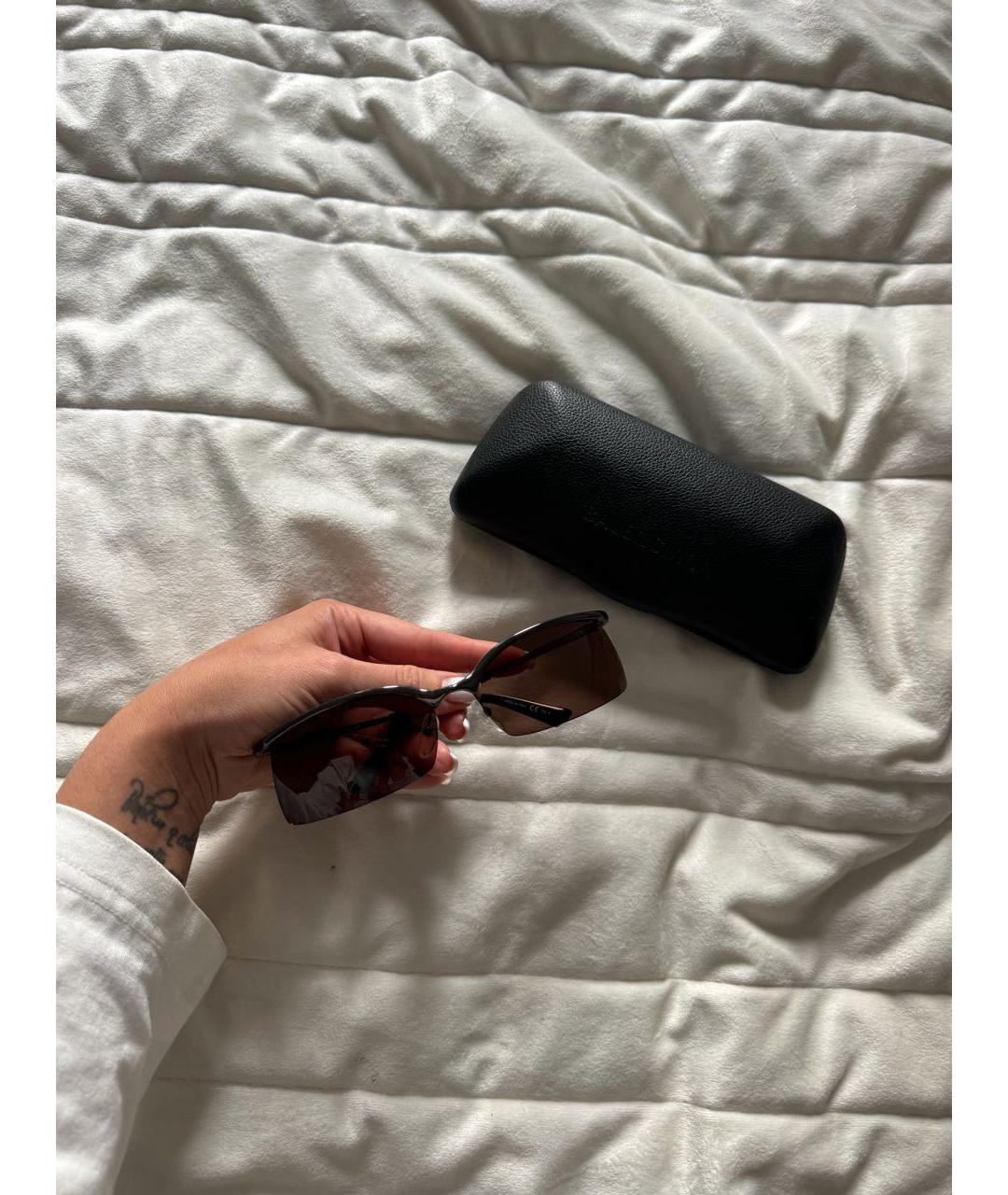 BALENCIAGA Коричневые металлические солнцезащитные очки, фото 5