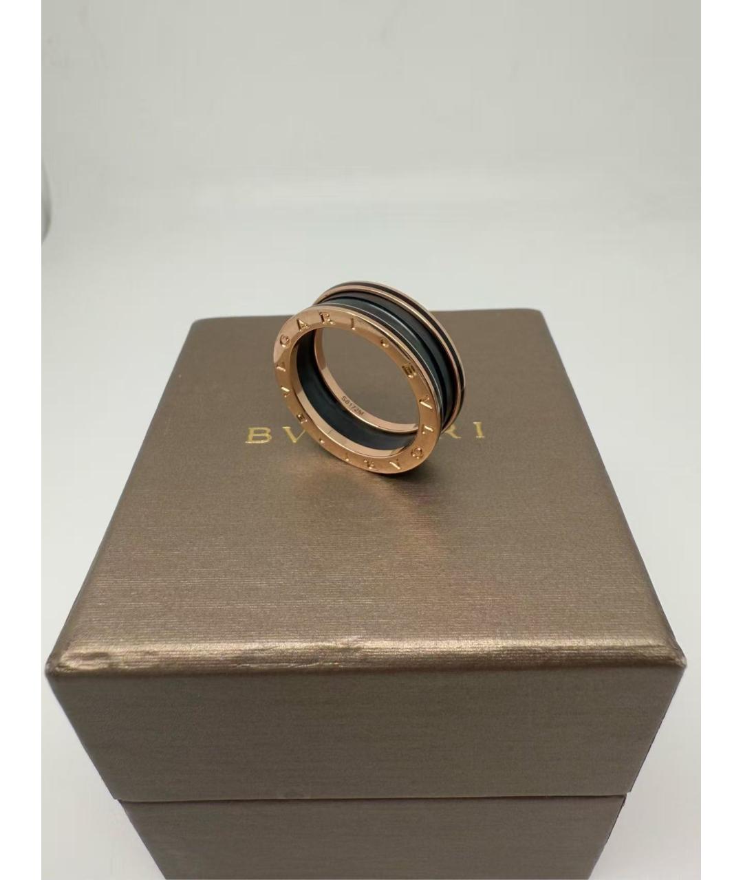 BVLGARI Черное кольцо из розового золота, фото 3